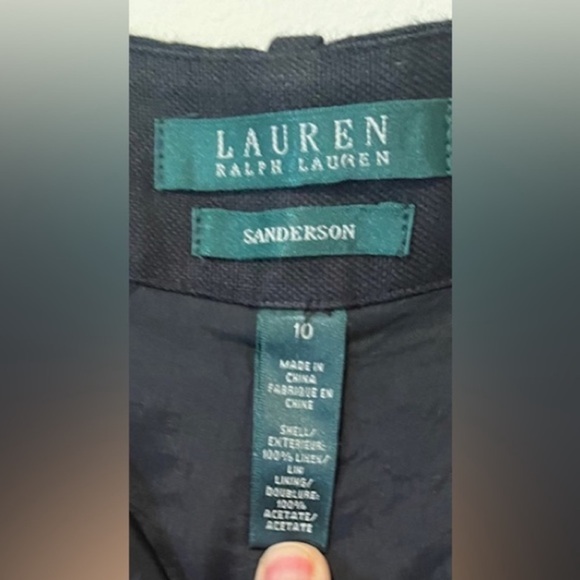 Ralph Lauren Sanderson black dress pants - pleats & lining, wide legs. Size 10 - Picture 3 of 3